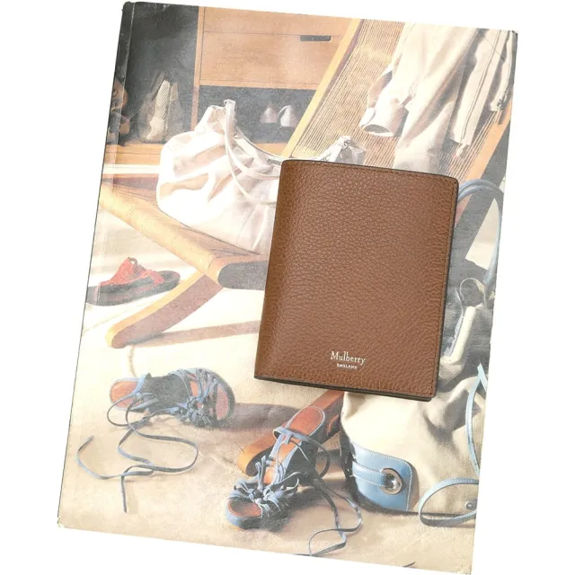 【MULBERRY】男夾 荔枝紋牛皮 9卡層三折短夾(棕色 質感真皮 英國精品)