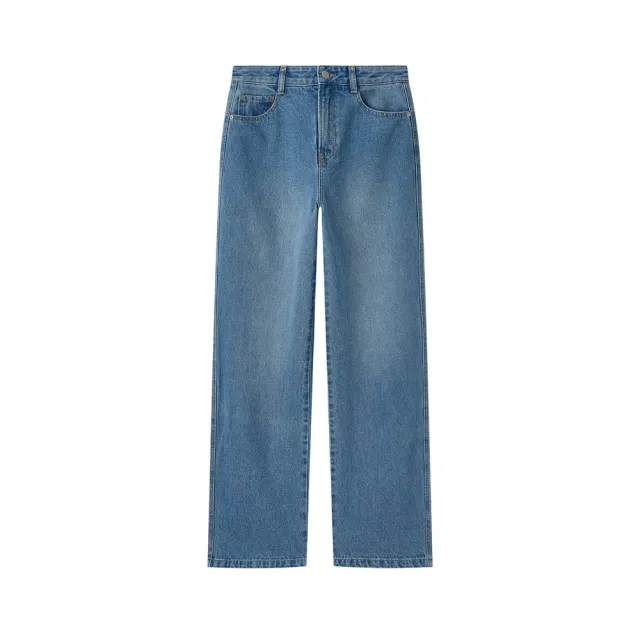 【GIORDANO 佐丹奴】女裝純棉挺拔顯瘦直筒牛仔褲(83 淺藍)