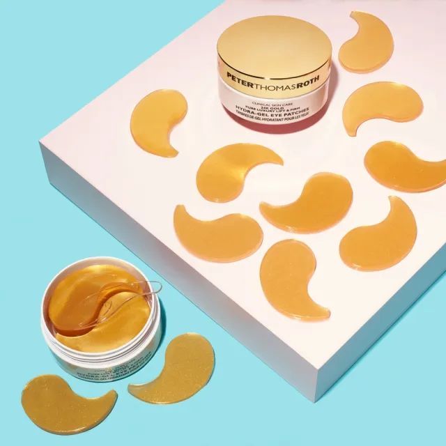 【Peter Thomas Roth 彼得羅夫】眼周撫紋優惠組(24K黃金眼膜60片+超緊繃眼膠20ML)