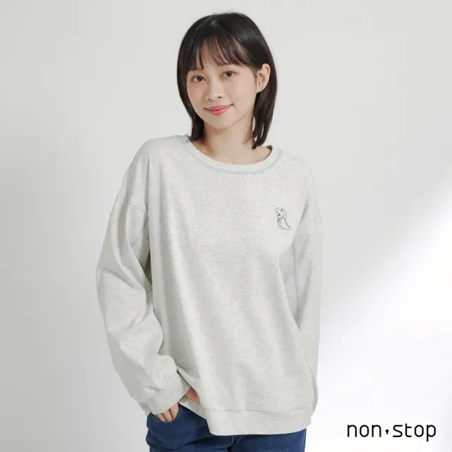 【non-stop】全是小恐龍刺繡寬版T恤-2色