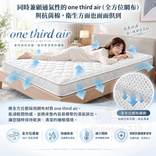 【小不記】獨立筒床墊 6尺 加大雙人床墊 加厚12cm 記憶床墊 彈簧床墊 睡墊 透氣不悶熱 抗菌防蟎 學生床墊
