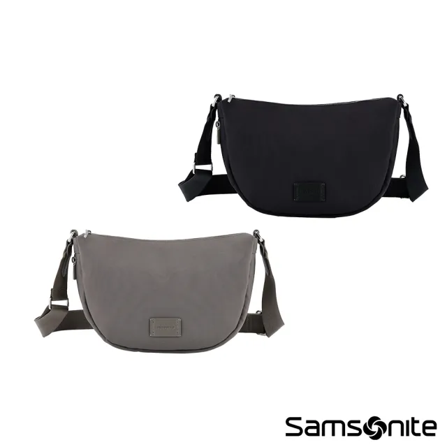 【Samsonite 新秀麗】LIGHTUP 時尚優雅輕量尼龍背提兩用新月包/斜肩包/女包/側背包/肩背包(多色可選)