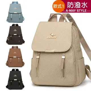 【Amay Style 艾美時尚】秋新品 女包 旅行雙肩包 防潑水質感壓紋設計手提雙肩後背包(5色共兩款.預購)
