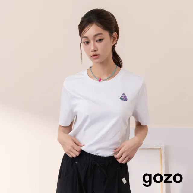 【gozo】Ada專注學習合肩印花T恤(黑色/白色/綠色)
