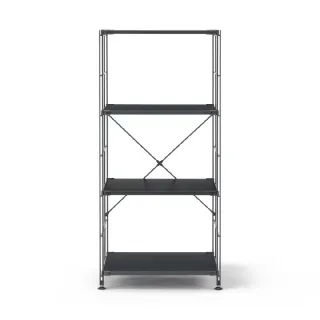 【MUJI 無印良品】SUS鋼製層架組/深灰/中 (大型家具配送)