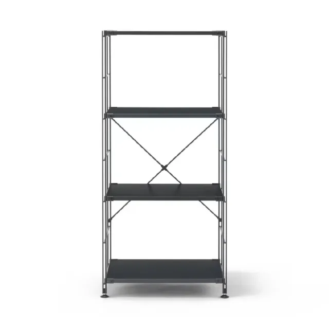 【MUJI 無印良品】SUS鋼製層架組/深灰/中 (大型家具配送)