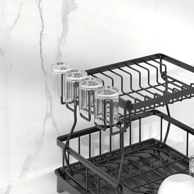 【kitchen 收納公式】雙層 桌面餐具瀝水架(瀝水架 碗盤架 杯架 餐具架 桌面置物架)