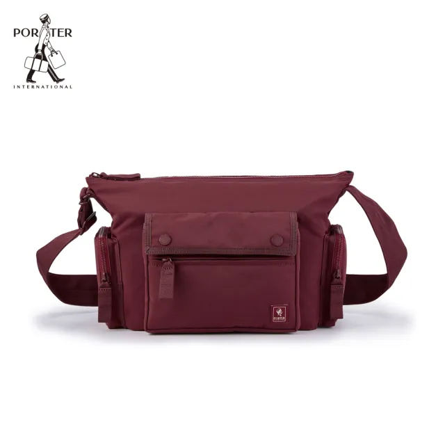 【PORTER INTERNATIONAL】穩定步調ANCHOR斜背包-M(磁磚紅)
