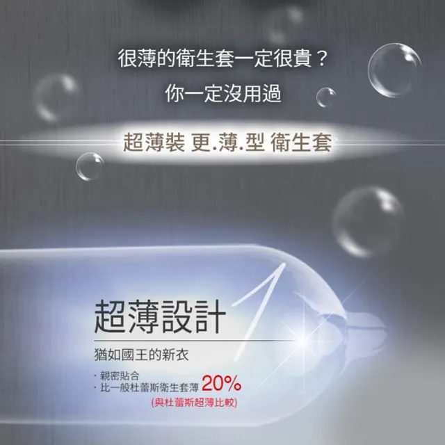 【Durex 杜蕾斯】超薄裝更薄型保險套 10入/盒