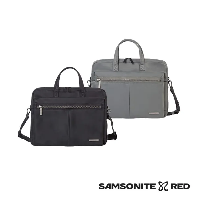 【Samsonite RED】ORRTON 輕量尼龍戶外休閒背提兩用筆電公事包/手提包/電腦包15吋(黑色)