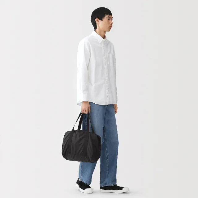 【MUJI 無印良品】可折疊撥水加工旅用波士頓包(36L用) 高24×寬19×厚4公分