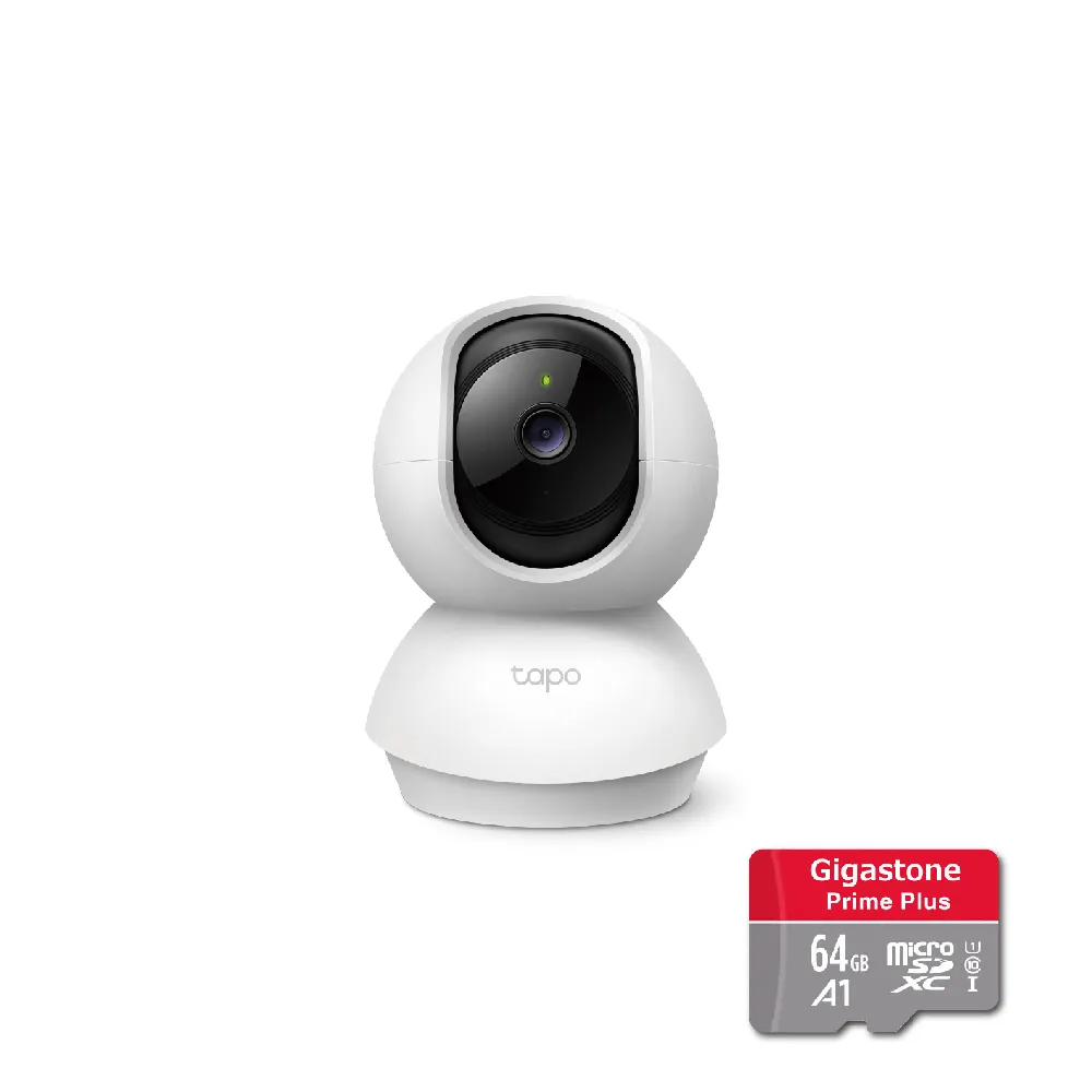 (64G記憶卡組)【TP-Link】Tapo C210 300萬畫素高解析度 旋轉式家庭安全防護 WiFi無線智慧網路攝影機/監視器