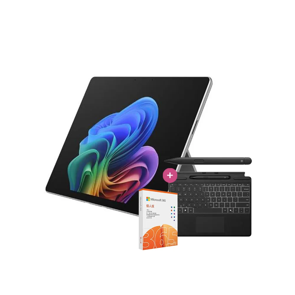 【Microsoft 微軟】鍵盤蓋+筆組+365個人組★Surface Pro-13吋觸控AI筆電(第12版/X2Elite/16G/512G/OLED/W11