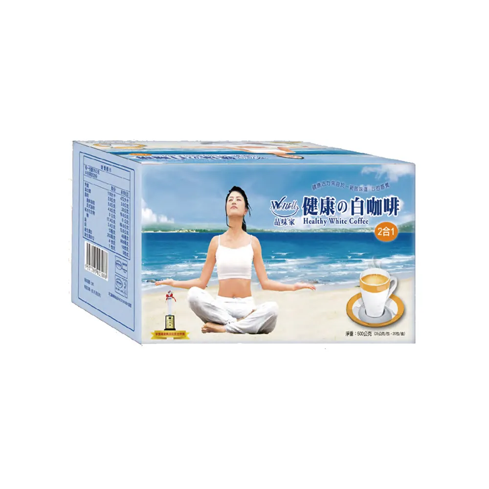 【Wewell 品味家】+鈣白咖啡二合一/三合一(25gx20入;有機通路銷售20年)