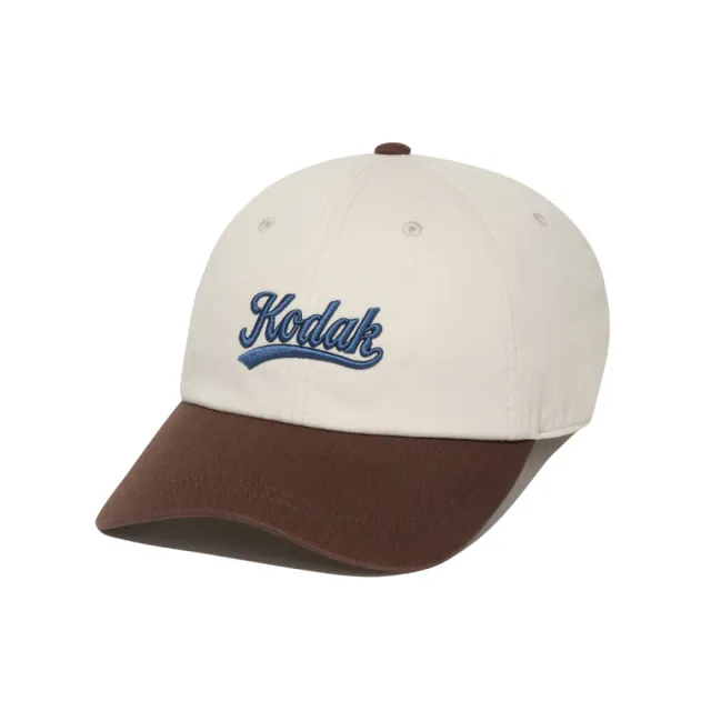 【KODAK Apparel】柯達 中性 帽子 / 可調式 草寫Logo 撞色棒球帽 棒球帽 IVORY 象牙白 / KB627005IVR