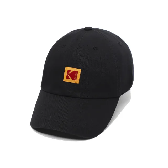 【KODAK Apparel】柯達 中性 帽子 / 可調式 方形織標Logo 棒球帽 BLACK 黑色 / KBKB627006BLK