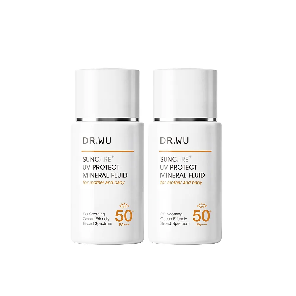 【DR.WU 達爾膚】輕透水感物理防曬液SPF50+ 38ML(2入組)