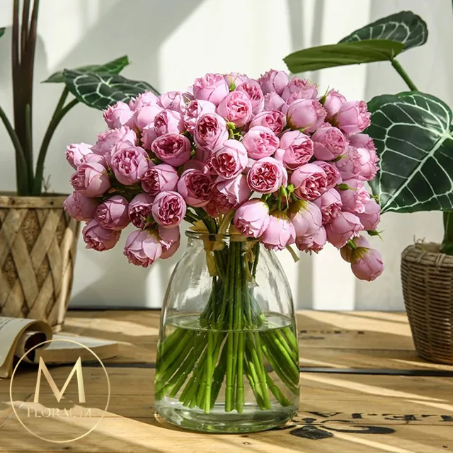 【Floral M】奧斯丁牡丹仿真花花材(9入組)(人造花/仿真花/假花/花藝DIY/裝飾花材)