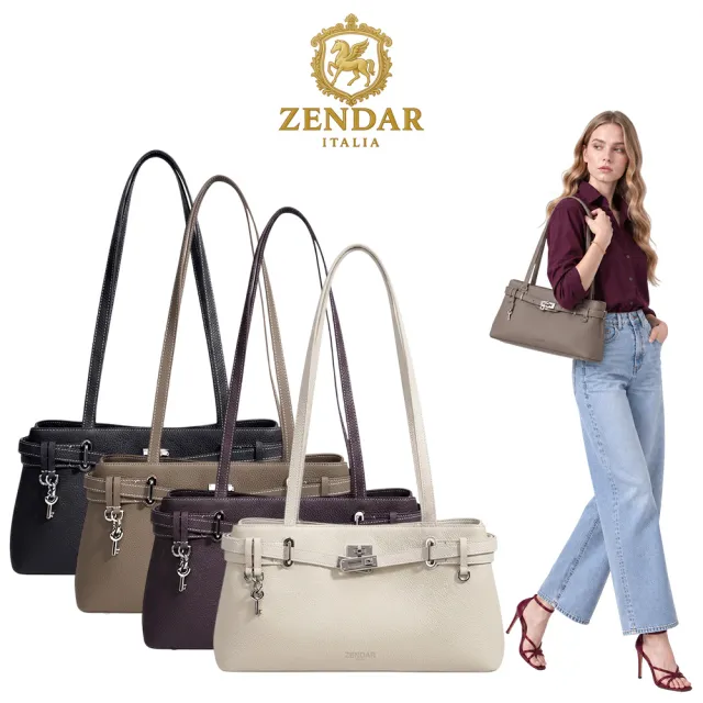 【ZENDAR】直播限定 限量1折 頂級小牛皮手提包肩背包 凱莉系列 全新專櫃展示品(4色選)