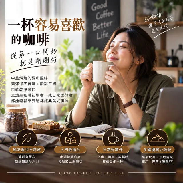 【黑開水】現烘美式咖啡豆450g/袋 x2袋組(中重烘焙)