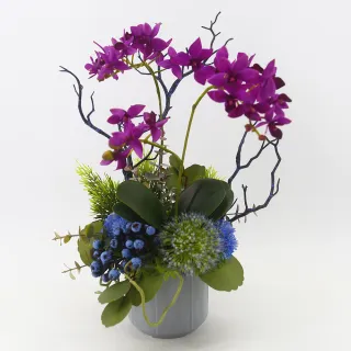 【HUGO DECO 榆果傢飾】蒔光雅韻 桃紅蝴蝶蘭香氛花禮 (擬真花/蝴蝶蘭盆栽/軟裝佈置/人造花)