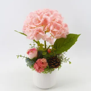 【HUGO DECO 榆果傢飾】四季花園 特級擬真粉繡球香氛花禮  (擬真花/開幕花禮/軟裝佈置/人造花)