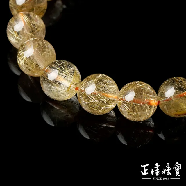 【正佳珠寶】金髮晶 頂級滿絲維納斯金髮 12.4-12.8mm 金髮晶手珠