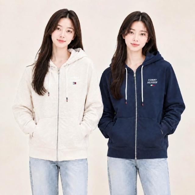 【TOMMY HILFIGER】女生 連帽外套 胸前小標 棉質 女款 休閒外套