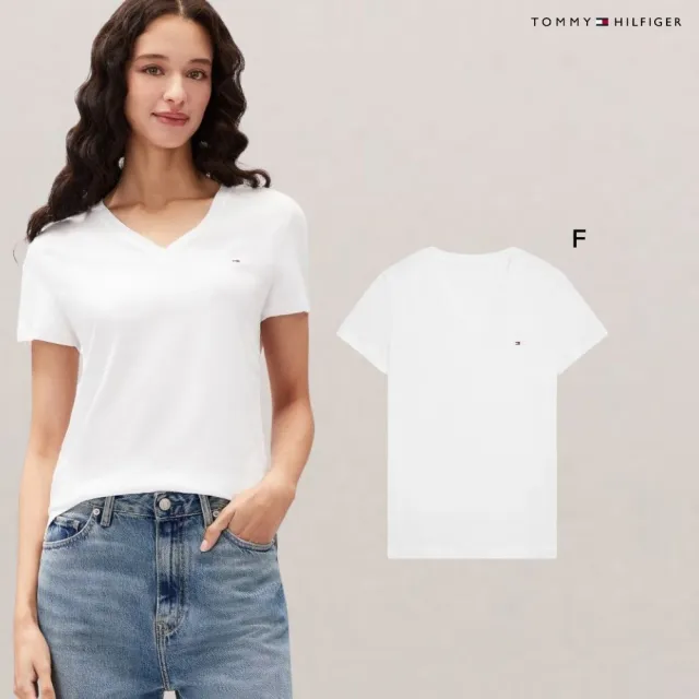 【TOMMY HILFIGER】官方旗艦館 男女短t 夏季T恤 圓領 V領