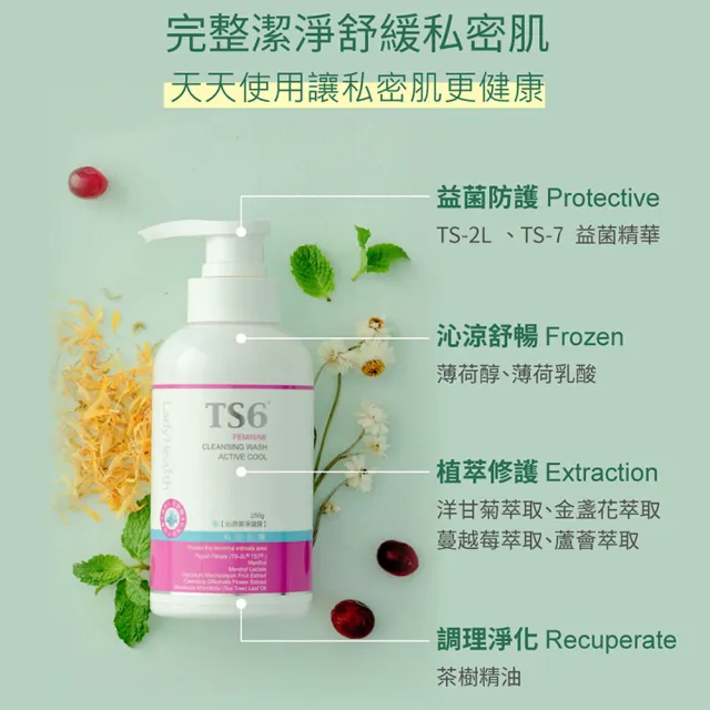 【TS6 護一生】私密沁涼潔淨凝露250g(全身可用 私密清潔)