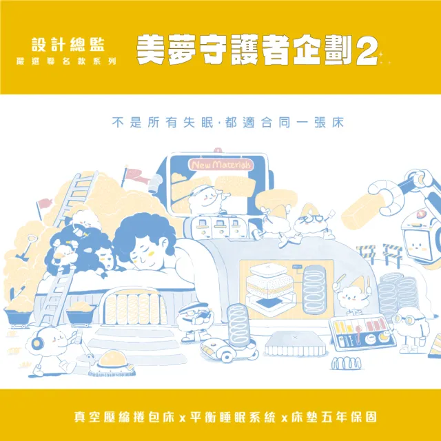 【IHouse】半半分區式 雙人5尺護邊獨立筒床墊 /雙人床墊/真空壓縮捲床S4