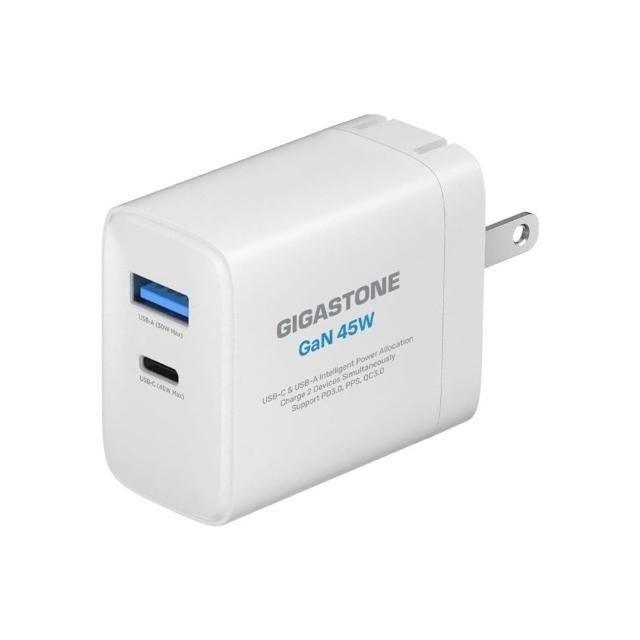 【Gigastone 立達國際】PD/QC3.0 45W雙孔快速充電器PD-6450W(iPhone/手機/平板/快充充電頭)