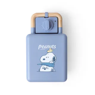 【Norns】Peanuts史努比多功能定時熱壓三明治鬆餅機+點心盤3件組+束口袋