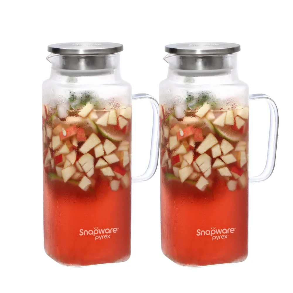 【CorelleBrands 康寧餐具】買1送1 淨漾大容量耐熱玻璃水壺-1950ml