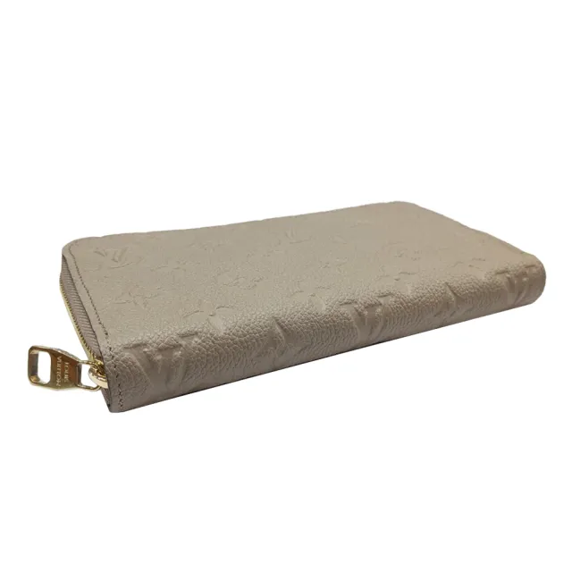 【Louis Vuitton 路易威登】M28792 經典Monogram Empreinte柔軟粒面壓花牛皮拉鍊長夾(斑鳩灰)