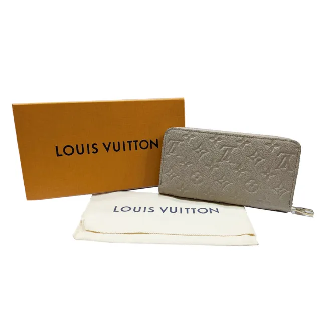【Louis Vuitton 路易威登】M28792 經典Monogram Empreinte柔軟粒面壓花牛皮拉鍊長夾(斑鳩灰)