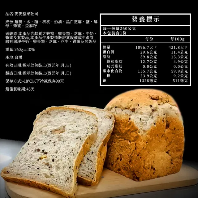 【BAKER 胖大師】雙1111超值特賣 法式布里歐吐司*3入+麥麥堅果吐司*3入