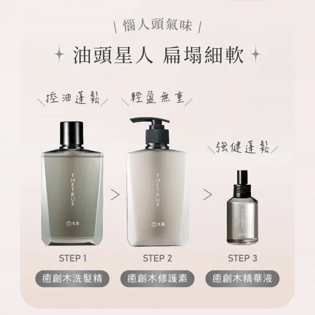 【THE TRUE 本真】沙龍香氛養髮 任選3入組 800mlx3 (官方直營 任選 涼感 控油 蓬鬆 柔順 修護 香水洗髮精)