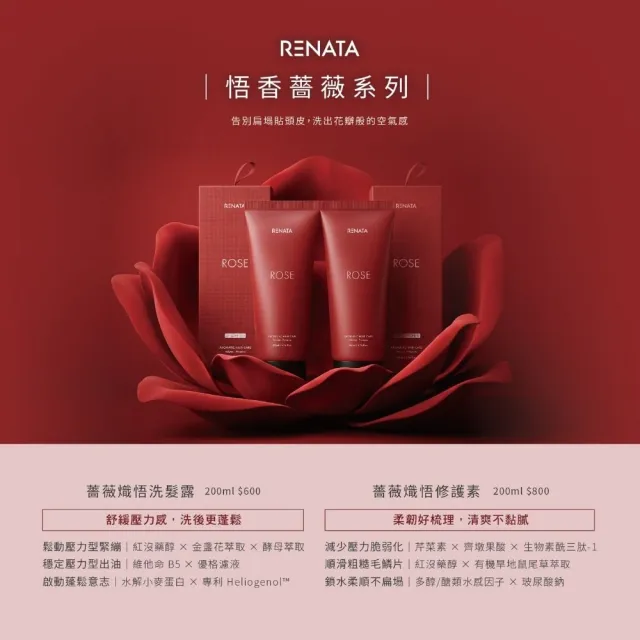 【RENATA 蕾娜塔】悟香系列-修護素200ml (官方直營 沉香紫悟 薔薇熾悟 海沐青悟 保濕 控油 蓬鬆 香氛)