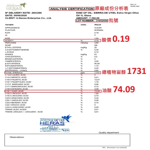【HERAS 赫納斯】梧堤耶特級初榨冷壓橄欖油1000ml X 3瓶(可生飲/出廠酸價≦0.2%)