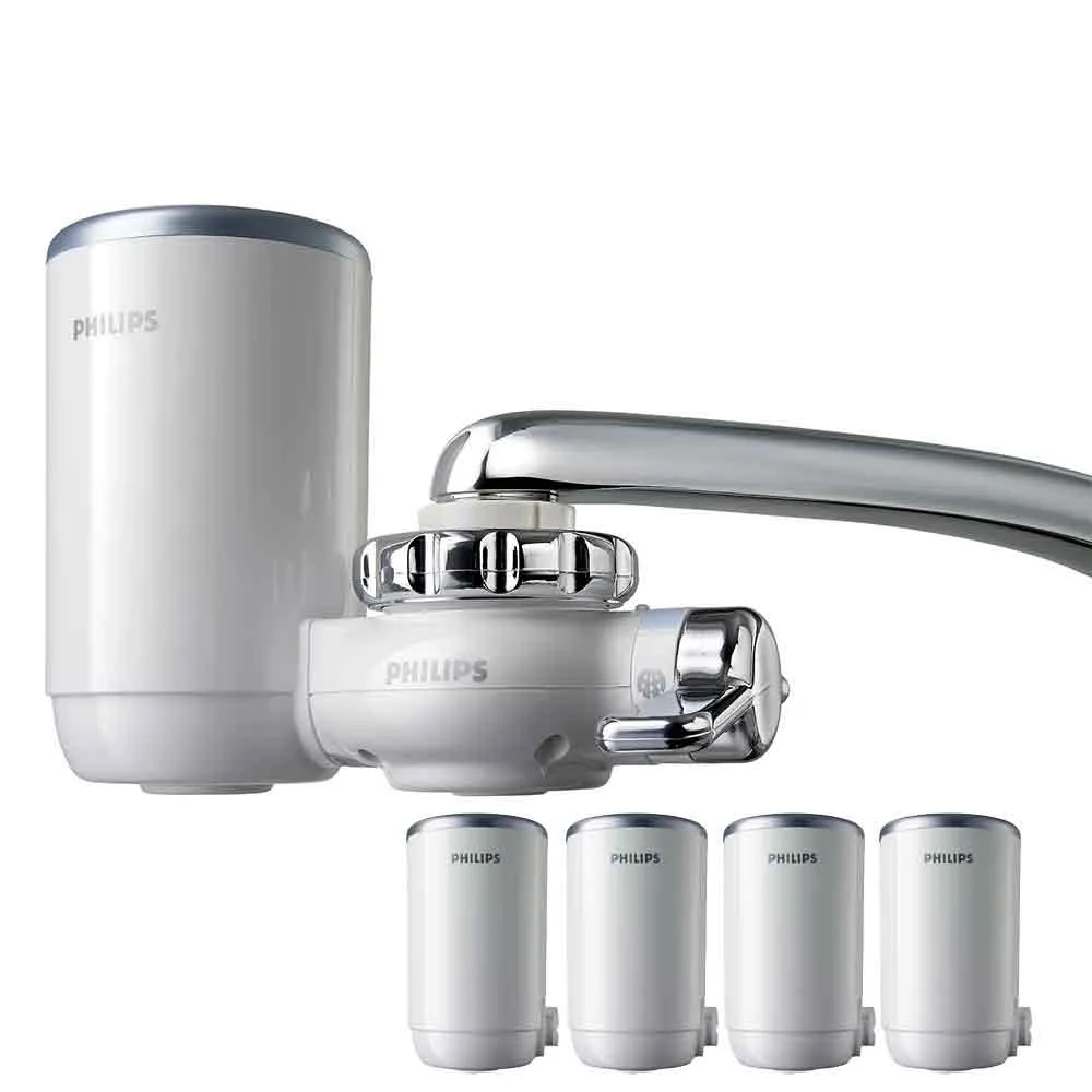 【Philips 飛利浦】日本原裝★5重超濾龍頭式淨水器+濾芯*4共五芯 WP3812+WP3922x4(龍頭濾水器 廚上淨水)
