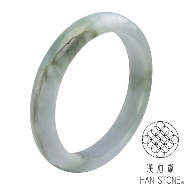 【漢石齋】天然翡翠A貨 手鐲玉鐲 春帶彩飄花種 福 利 品(手圍17.7/ 版寬11.2mm)