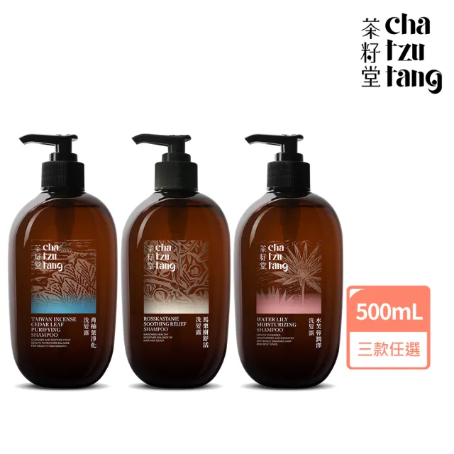 【茶籽堂】三大植萃香氣洗髮露500mL(肖楠葉淨化/馬栗樹舒活/水芙蓉潤澤/控油保濕)