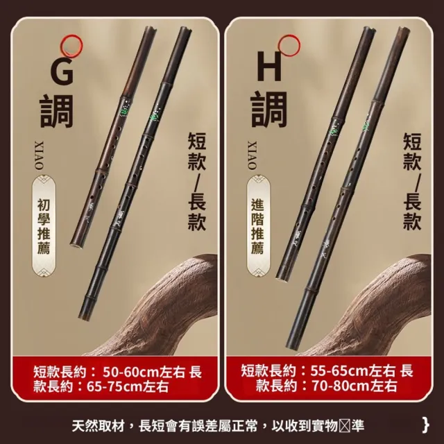 【Quality 聚家】初學洞簫 紫竹簫 G調簫 F調簫 短簫 長簫 入門簫 民族樂器 簫筒（圓潤音孔/吹奏樂器）