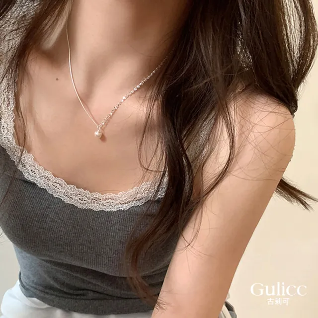【Gulicc 古莉可】拼接款 簡約珍珠鎖骨鍊 項鍊 (雙11 生日 鎖骨鍊 項鍊 飾品 禮物)