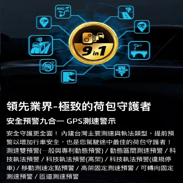 【Mio】安全預警九合一測速警示 GPS WIFI 1080P雙鏡頭行車記錄器