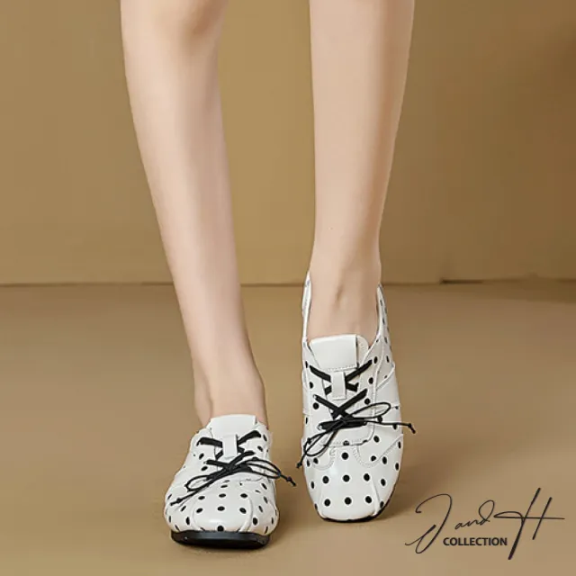 【J&H collection】個性復古真皮拼接平底休閒鞋 阿甘鞋 德訓鞋(白色 / 紅色 / 黑色)