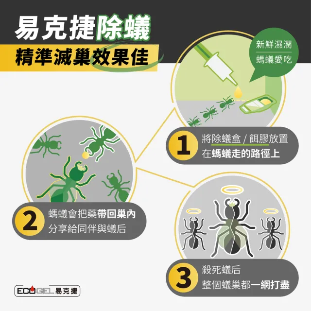 【ECOGEL 易克捷】歐洲原裝除蟑/除蟻盒15克x2入任選(蟑螂藥螞蟻藥)