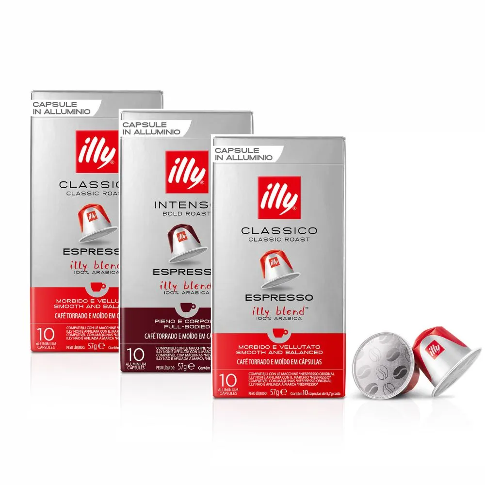 即期品【illy】官方直營 鋁製咖啡膠囊 30顆 (57g/盒 x 3盒) 中焙 深焙 適用Nespresso