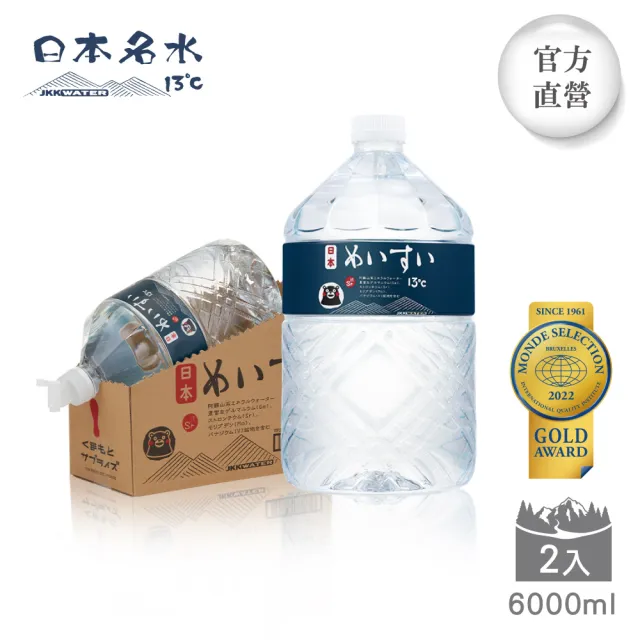 【JKKWATER】日本名水13°C 進口礦泉水 6000mlx2入/箱(日文款;官方直營)阿蘇火山礦泉水